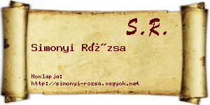 Simonyi Rózsa névjegykártya