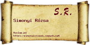 Simonyi Rózsa névjegykártya